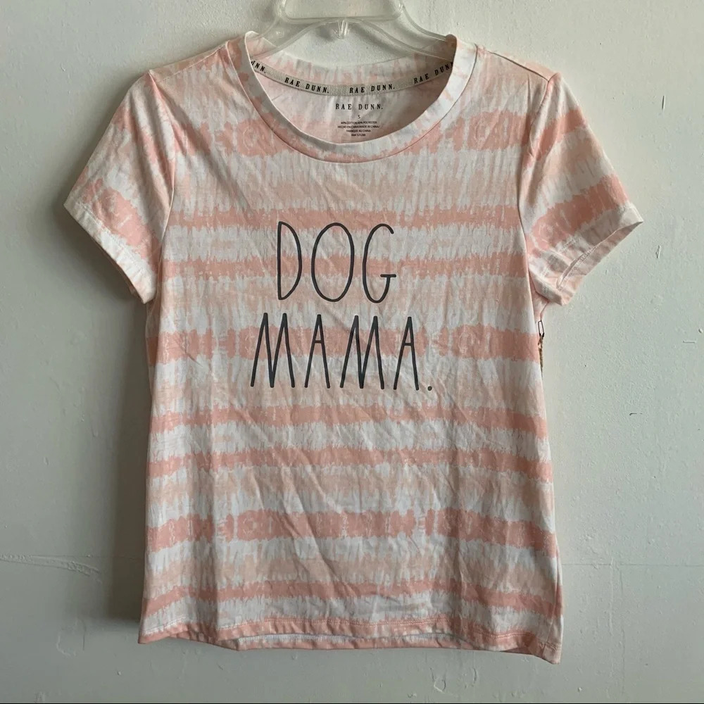 Rae Dunn Dog Mama Short Sleeve Pink T-Shirt NWT